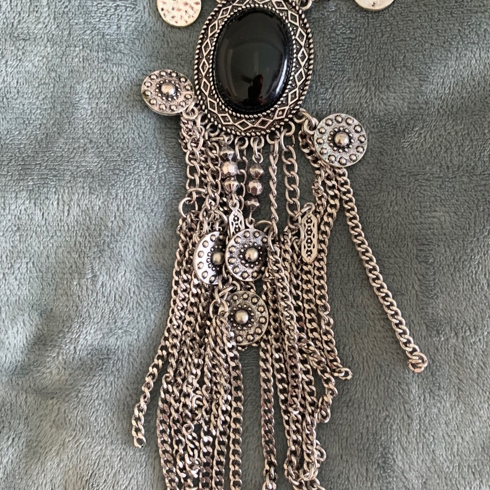 Bebe Boho Silver Statement Necklace - image 4